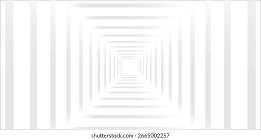 Diseño de fondo abstracto blanco con líneas geométricas en forma de túnel. Ilustración vectorial