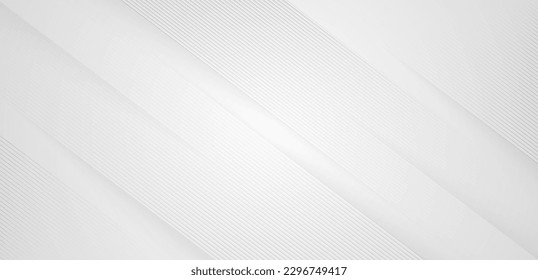 Fondo abstracto blanco con patrón de líneas diagonales y sombra. Sencilla textura de rayas grises. Concepto futurista moderno. Juego de póster, portada, banner, folleto, negocios, empresa, sitio web, folleto