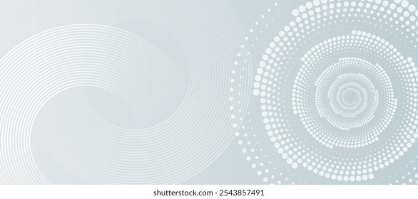 Weißer abstrakter Hintergrund mit geometrischen Punktformen. Modernes Kreislinienmuster. Minimales geometrisches Design.