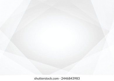 Fondo abstracto blanco con patrón de semitonos punteados y línea de luz, Ilustración vectorial.