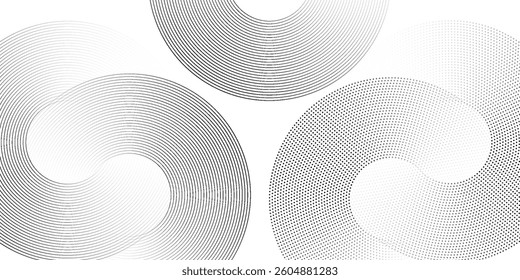 White abstract background with dynamic circle lines. 