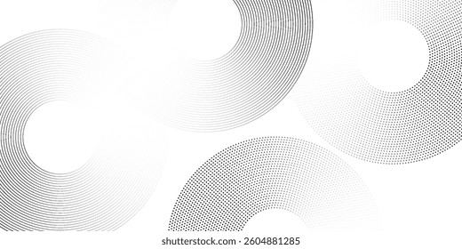 White abstract background with dynamic circle lines. 