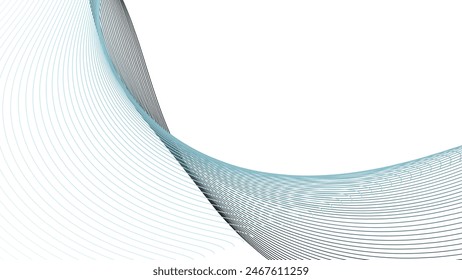 Fondo abstracto blanco con línea de curva dinámica