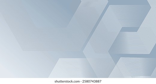 White abstract background with dynamic wavy hexagon texture. simple smooth