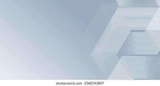 White abstract background with dynamic wavy hexagon texture. simple smooth