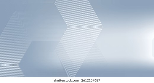 White abstract background with dynamic wavy hexagon texture simple. vector illustration