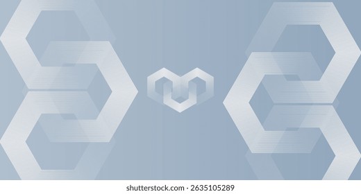White abstract background with dynamic wavy hexagon textur e art Modern simple
