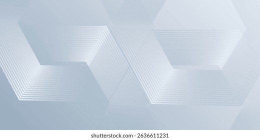 White abstract background with dynamic wavy hexagon texture. suitable for wallpaper banner modern