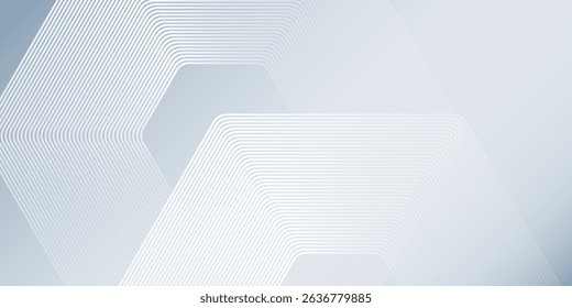 White abstract background with dynamic wavy hexagon texture. suitable for wallpaper, poster, banner background