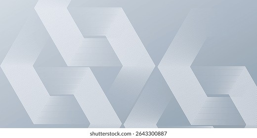 Fundo abstrato branco com textura de hexágono ondulado dinâmico. brilho agradável