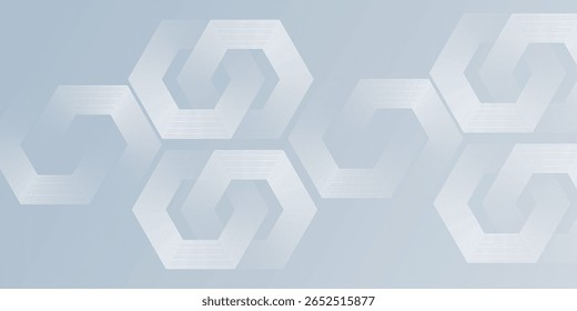 White abstract background with dynamic wavy hexagon texture modern simple art nice