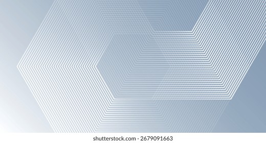 White abstract background with dynamic wavy hexagon texture design