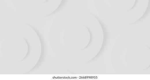 Fondo abstracto blanco con diseño de círculo 3D en relieve. Una colección de fondos geométricos simples y elegantes.