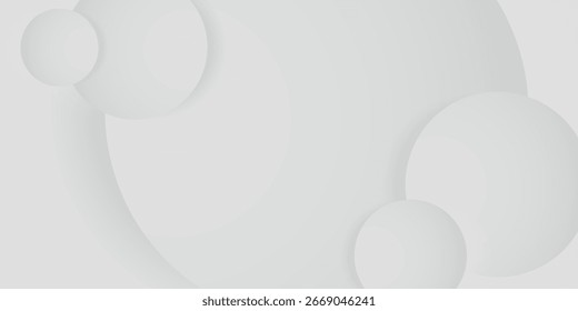 White abstract background with embossed 3D circle design. Simple and elegant geometric background collection. Vector VOL. 10