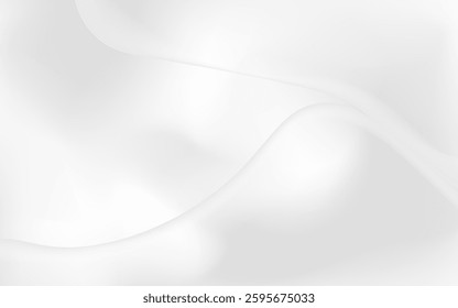 White abstract background features flowing, elegant curves and a minimalist design.