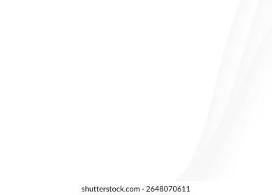 White abstract background features subtle, curved light grey gradient lines, creating a minimalist modern.