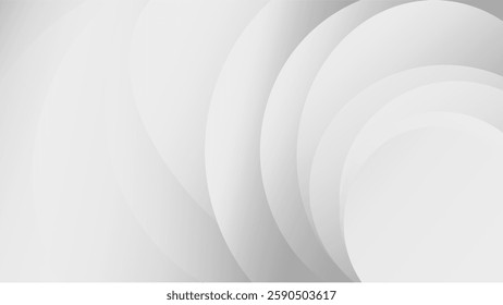 A white abstract background featuring smooth, curved layers with a minimalist and modern aesthetic. Perfect for design purposes, web headers, or presentations conveying simplicity and elegance.