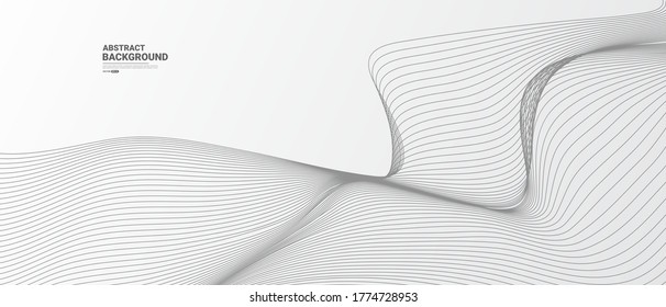 White Abstract background with flowing lines wave.vector illustration.