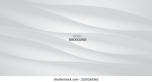 White abstract background with flowing lines. Geometric background 3D. Horizontal banners in realistic style. white wall. Vector illustration. Modern design for wallpapers, flyers, posters.