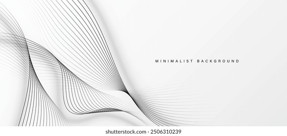 White abstract background with flowing lines. Vector illustration.
