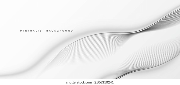 White abstract background with flowing lines. Vector illustration.
