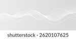 White abstract background with flowing particles. White and gray Digital futuristic technology concept background. Dynamic waves use for business, corporate, poster, template, illustration