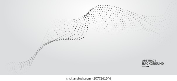 White abstract background with flowing particles. Digital future technology concept. vector illustration.