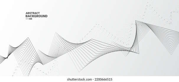 White abstract background with flowing particles. Digital future technology concept. vector illustration.