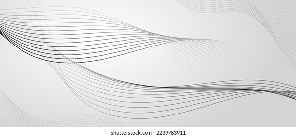 White abstract background with flowing particles. Digital future technology concept. vector illustration.