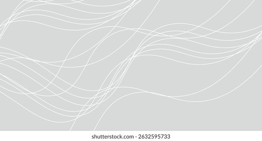 White abstract background with flowing particles. White and gray Digital futuristic technology concept background. Dynamic waves use for business, corporate, poster, template vector illustration eps10