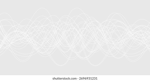 Fondo abstracto blanco con partículas que fluyen. Fondo de concepto de tecnología futurista digital blanco y gris. Uso dinámico de las ondas para el negocio, corporativo, cartel, Plantilla, ilustración