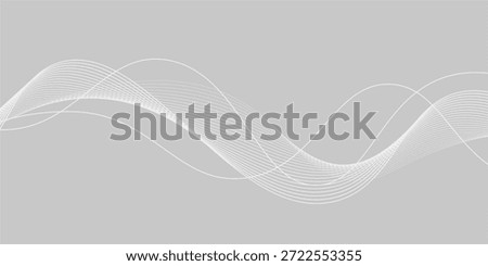 White abstract background with flowing particles. White and gray Digital futuristic technology concept background. Dynamic waves use for business, corporate, poster, template.