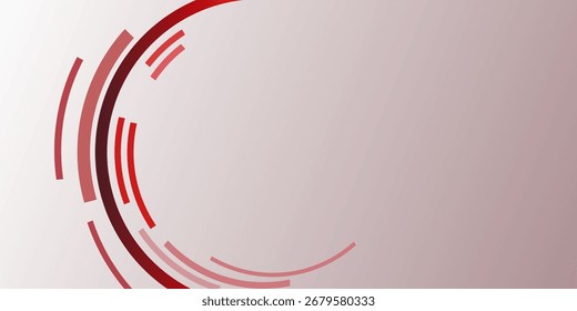 White abstract background with flowing red circle patterns. Futuristic digital and network concept. Vector illustration for modern tech design.