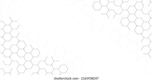 white abstract background with futuristic and hexagon concept