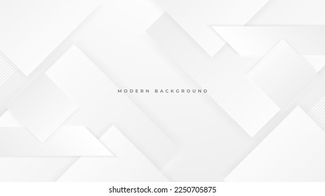 White abstract background with geometric shapes decoration element. Vector illustration for presentation design, game background, tech banner, social media cover and much more
