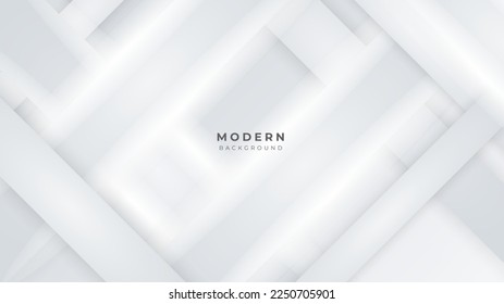 White abstract background with geometric shapes decoration element. Vector illustration for presentation design, game background, tech banner, social media cover and much more