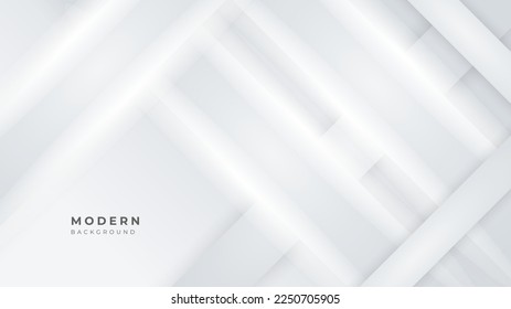 White abstract background with geometric shapes decoration element. Vector illustration for presentation design, game background, tech banner, social media cover and much more