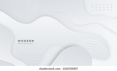 White abstract background with geometric shapes decoration element. Vector illustration for presentation design, game background, tech banner, social media cover and much more