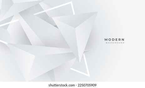 Fondo abstracto blanco con elementos de decoración de formas geométricas. Ilustración vectorial para el diseño de presentaciones, antecedentes de juegos, banner tecnológico, portada de medios sociales y mucho más