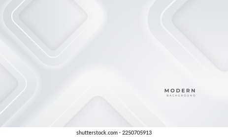 Fondo abstracto blanco con elementos de decoración de formas geométricas. Ilustración vectorial para el diseño de presentaciones, antecedentes de juegos, banner tecnológico, portada de medios sociales y mucho más