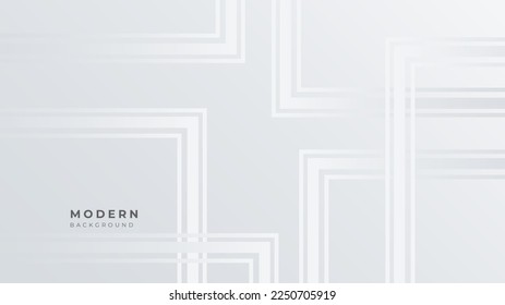 White abstract background with geometric shapes decoration element. Vector illustration for presentation design, game background, tech banner, social media cover and much more