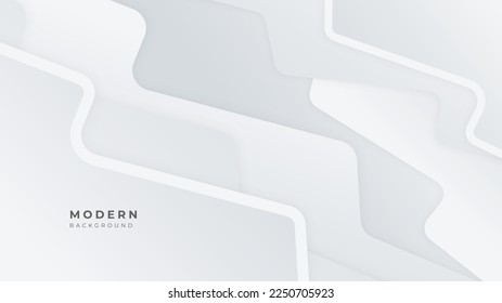 White abstract background with geometric shapes decoration element. Vector illustration for presentation design, game background, tech banner, social media cover and much more