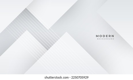 Fondo abstracto blanco con elementos de decoración de formas geométricas. Ilustración vectorial para el diseño de presentaciones, antecedentes de juegos, banner tecnológico, portada de medios sociales y mucho más