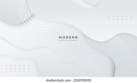 Fondo abstracto blanco con elementos de decoración de formas geométricas. Ilustración vectorial para el diseño de presentaciones, antecedentes de juegos, banner tecnológico, portada de medios sociales y mucho más