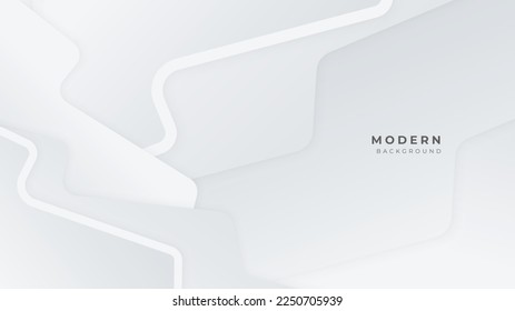 Fondo abstracto blanco con elementos de decoración de formas geométricas. Ilustración vectorial para el diseño de presentaciones, antecedentes de juegos, banner tecnológico, portada de medios sociales y mucho más