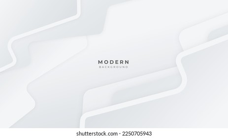 White abstract background with geometric shapes decoration element. Vector illustration for presentation design, game background, tech banner, social media cover and much more