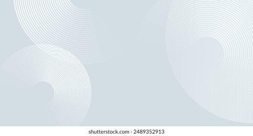White abstract background with geometric shapes. Modern circle lines pattern. Minimal geometric design. Futuristic concept. Suit for cover, poster, banner, brochure, header, presentation, vector line 