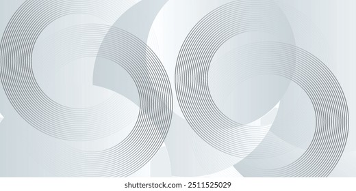 Fondo abstracto blanco con Formas geométricas. Patrón moderno de líneas circulares.