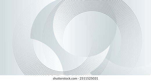 Fondo abstracto blanco con Formas geométricas. Patrón moderno de líneas circulares.