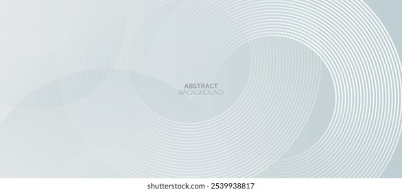 White abstract background with geometric shapes. Modern circle lines pattern. Minimal geometric design.
